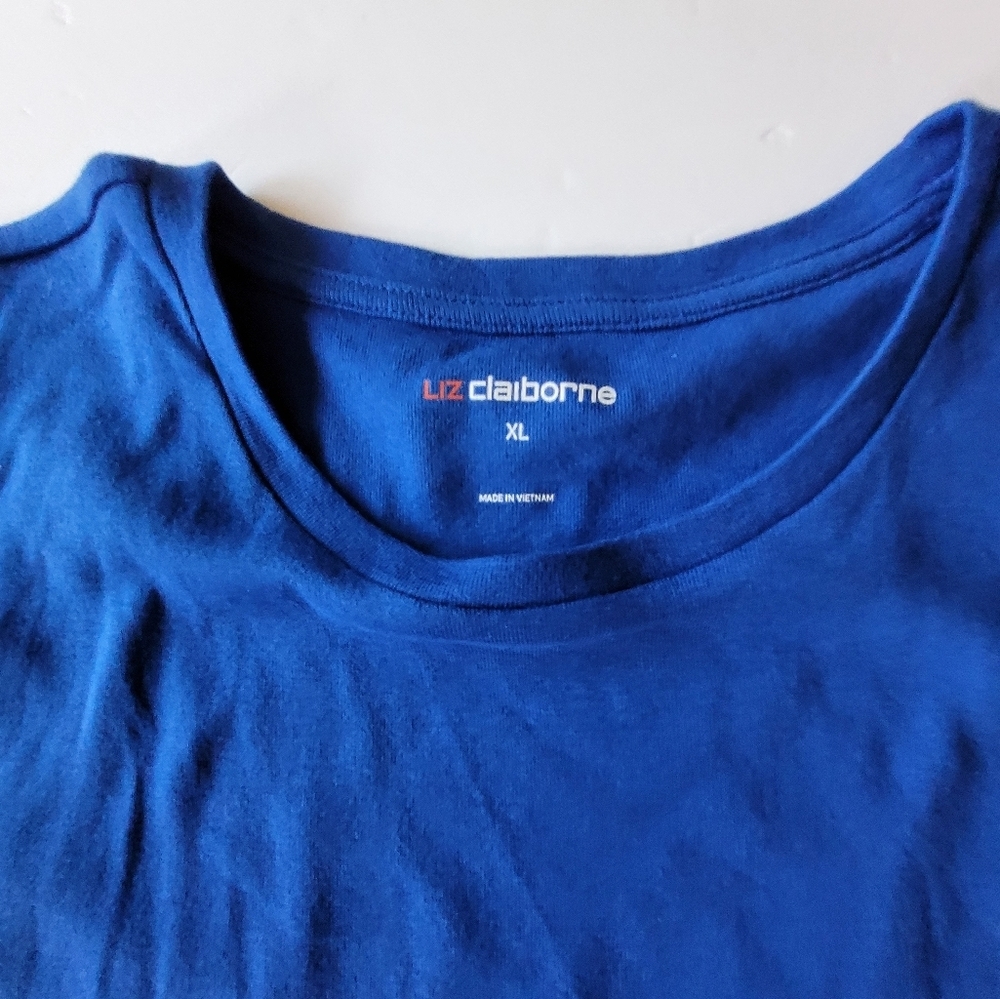 Cherokee Blue Fitted Cap Sleeve Tee - Picture 2 of 5